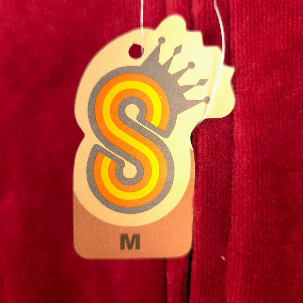 Sweatsedo Red‎ Velour Track Jacket Full Zip Retro Men's Size M